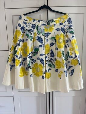 NWT RSVP Talbots Floral Pleated Full Skirt in Yellow & Blue size 14